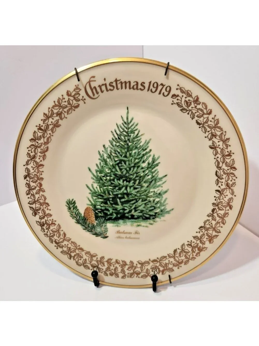 Vtg Lenox 1979 Christmas Plate Commemorative Issue Balsam Fir with Box